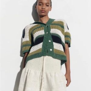 NEW ZARA Ecru Linen Blend Short Skirt